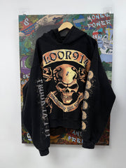 Floor914 Black Flames Skull Hoodie