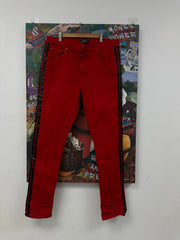 Amiri Jeans Red Black Stripe