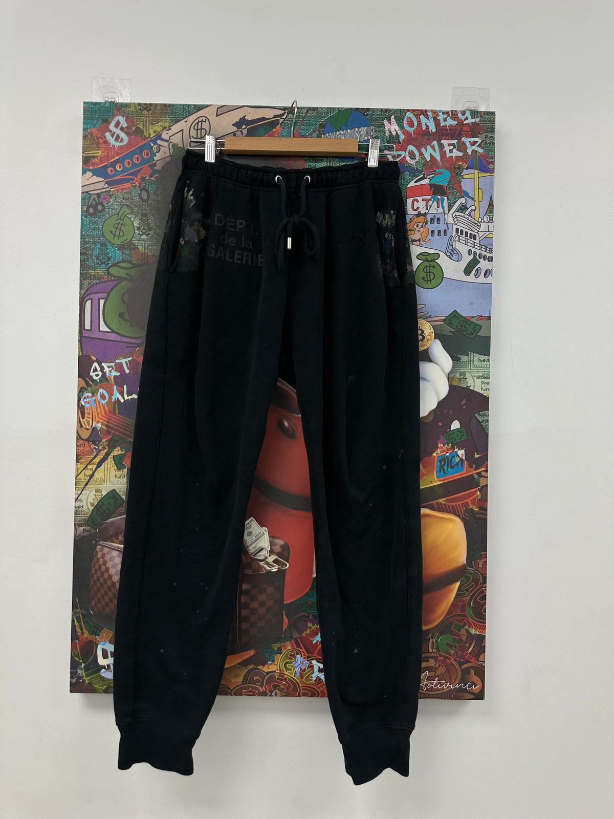 Gallery Dept Lanvin Splatter Black Sweats