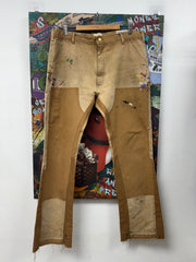 Gallery Dept Tan Paint Splatter Flare Pants