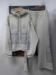 Who Decides War White Stained Glass Rhinestone Sweatsuit
