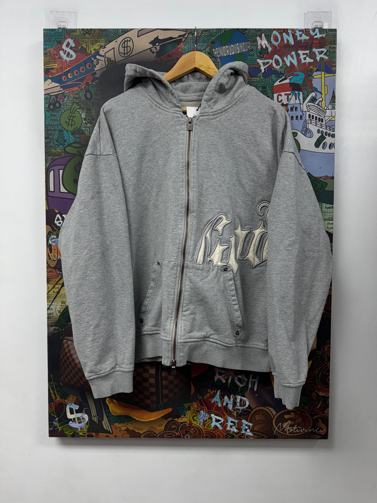 Godspeed Grey Cream OG Logo Zip Up
