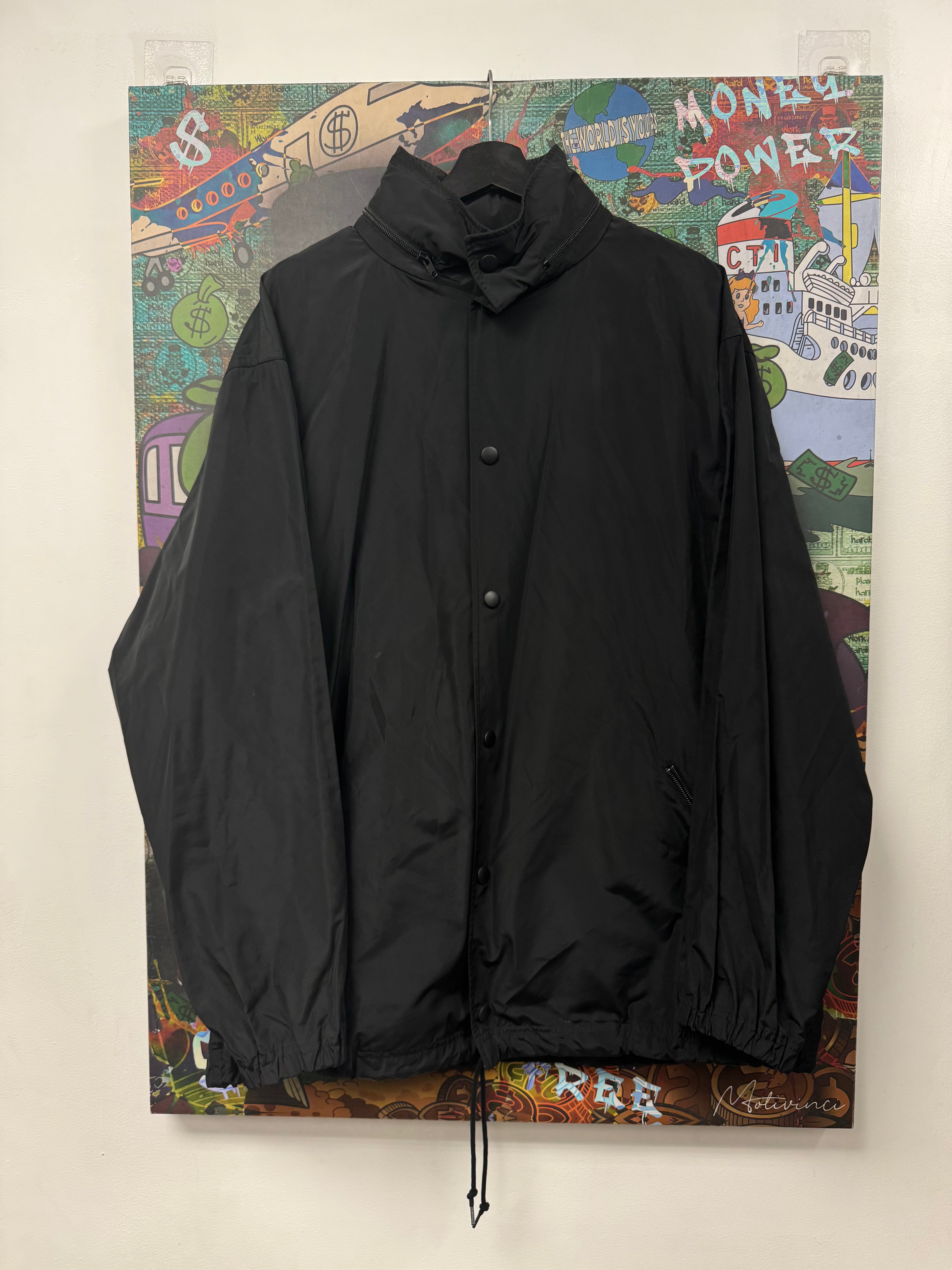 Balenciaga Black White Logo Coaches Track Jacket