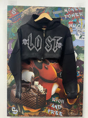 Lost Intricacy Black Black Faded Skull Hoodie