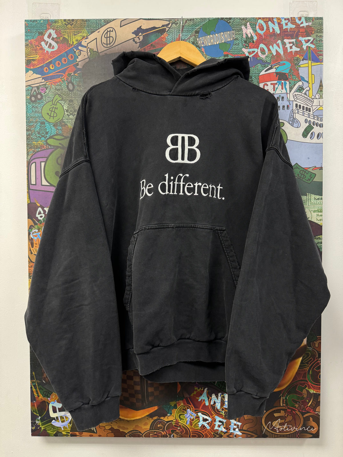 Balenciaga Black White BB Be Different Hoodie