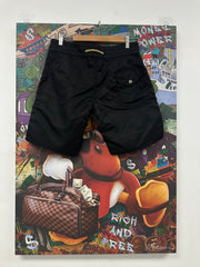 Chrome Hearts CH Hockey Black & Yellow Nylon Shorts