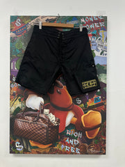 Chrome Hearts CH Hockey Black & Yellow Nylon Shorts