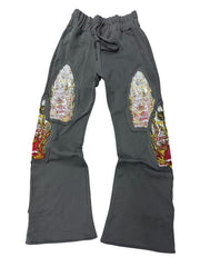 WDW 'Flame Glass Embroidered' Grey Sweats