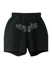 Sp5der Rhinestone Black Shorts