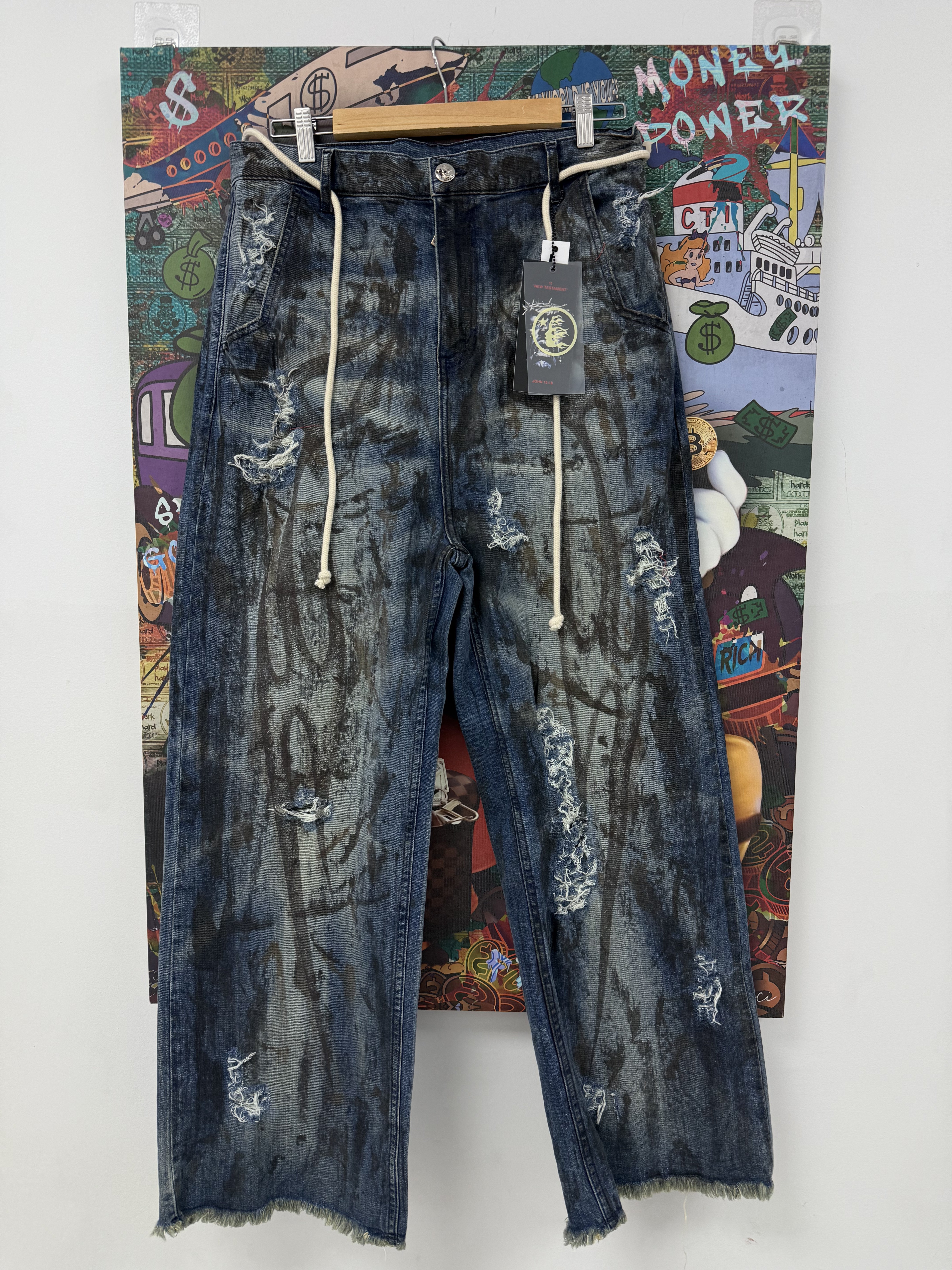 Hellstar Distressed Denim Light Wash New