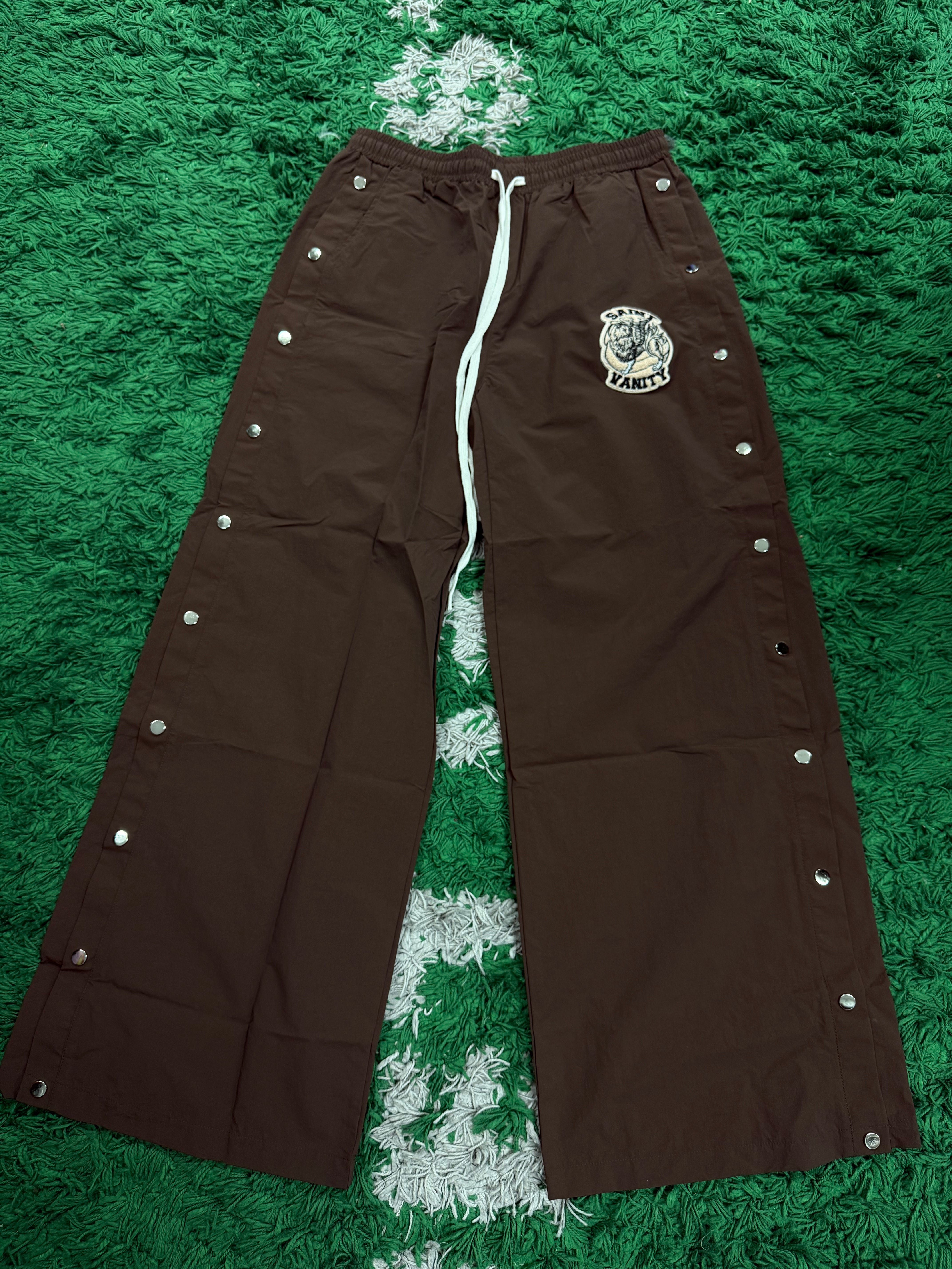 Saint Vanity Nylon Track Pants Brown (S-XXL) New