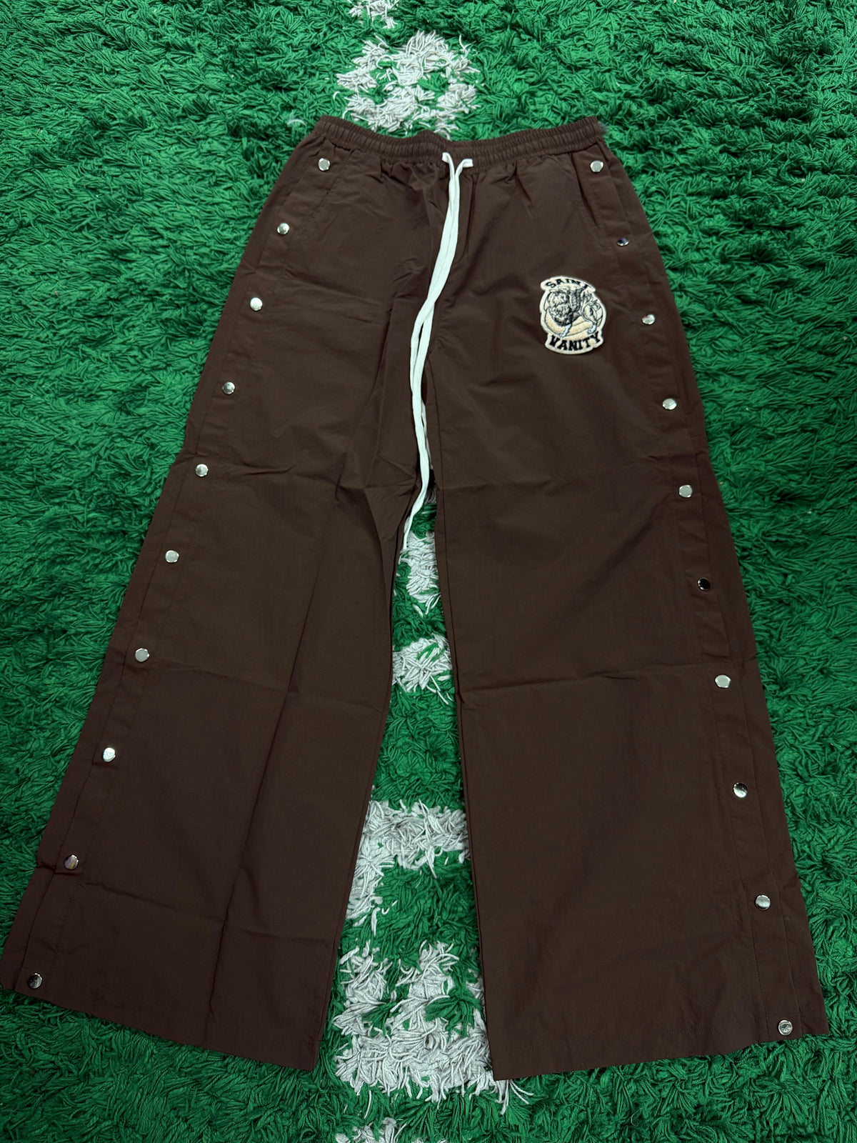 Saint Vanity Nylon Track Pants Brown (S-XXL) New
