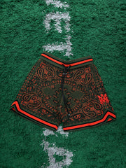 Amiri Shorts B-Ball Bandana Green Orange