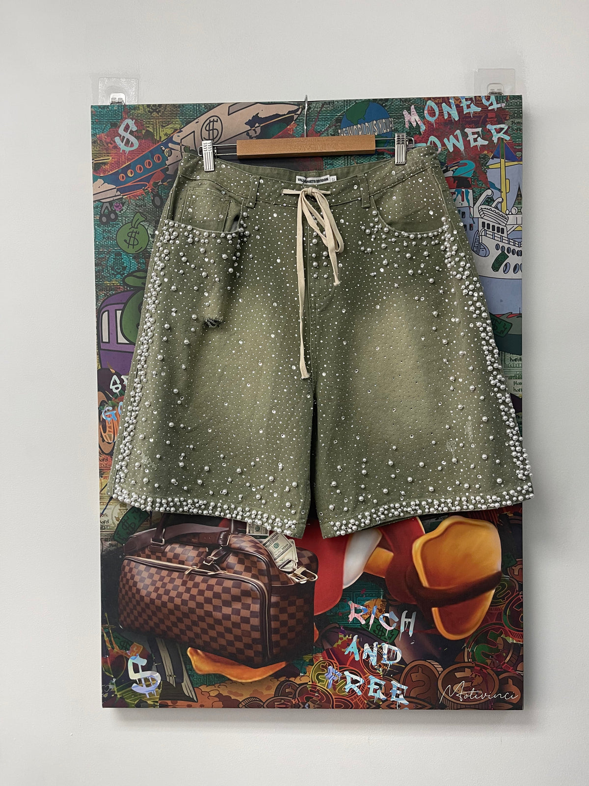 Vale Olive Crystal Shorts  New With Tags