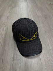 Fendi Black Monogram Monster Eyes Cap
