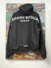 Chrome Hearts Black T-Bar USA Shoulder Logo Thermal Zip Up