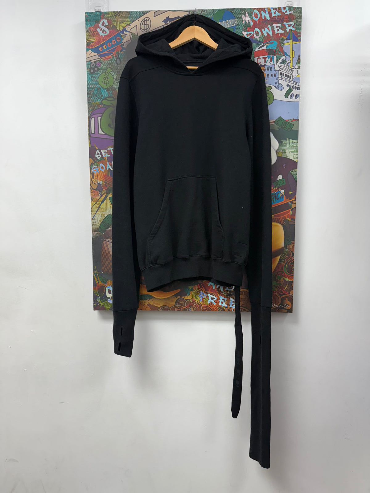 Rick Owens Black Double Sleeve Pullover Hoodie