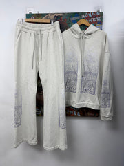 Who Decides War White Stained Glass Rhinestone (Fits Large) Sweatsuit