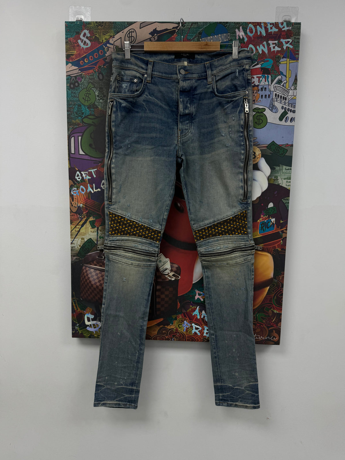 Amiri MX2 Light Wash Yellow Patch