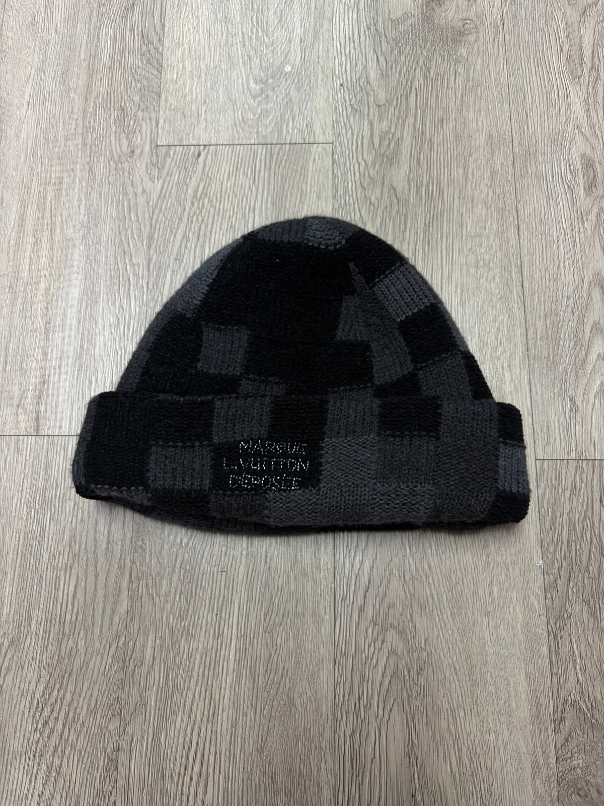 Louis Vuitton Black Damier Crystal Marque Beanie