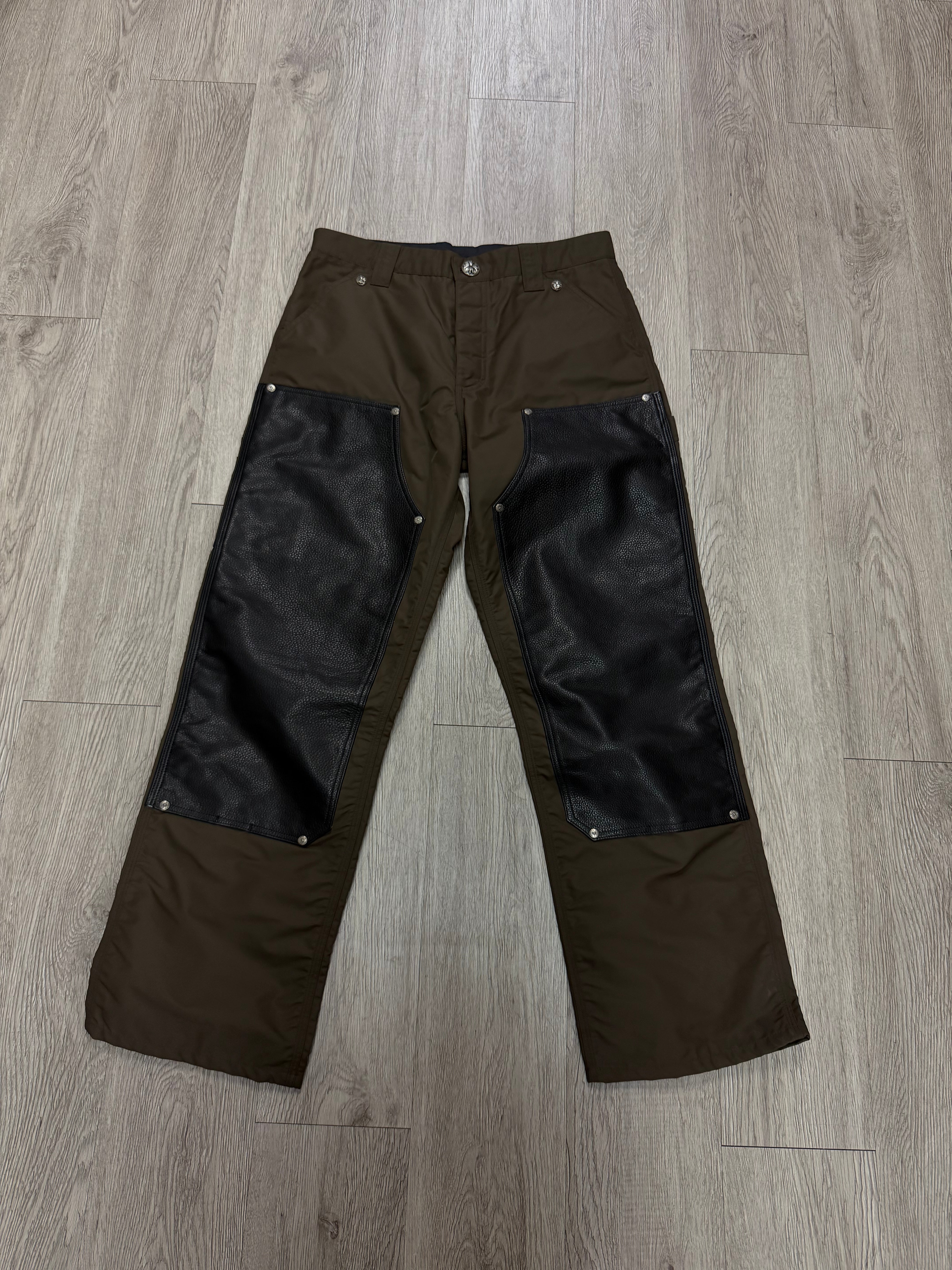 Chrome Hearts 'Leather Double Knee' Nylon Brown Pants