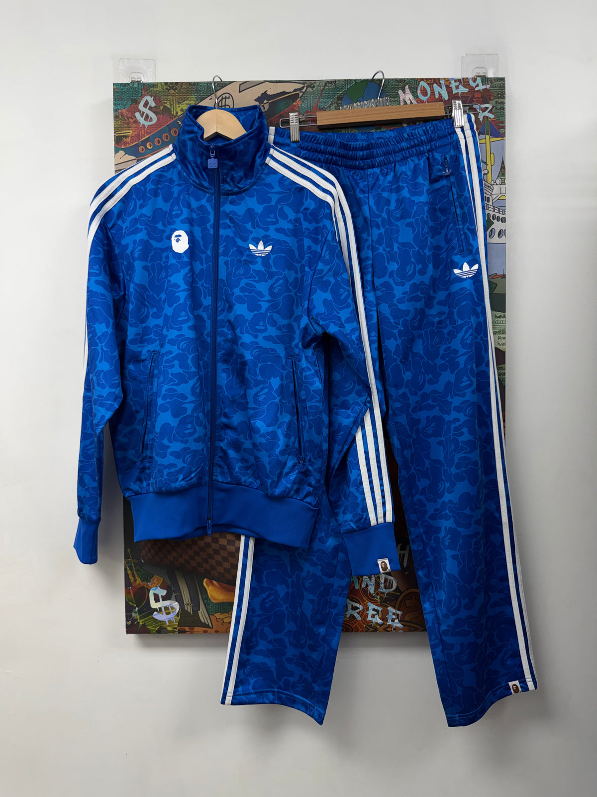 BAPE Adidas Blue Camo Sweatsuit