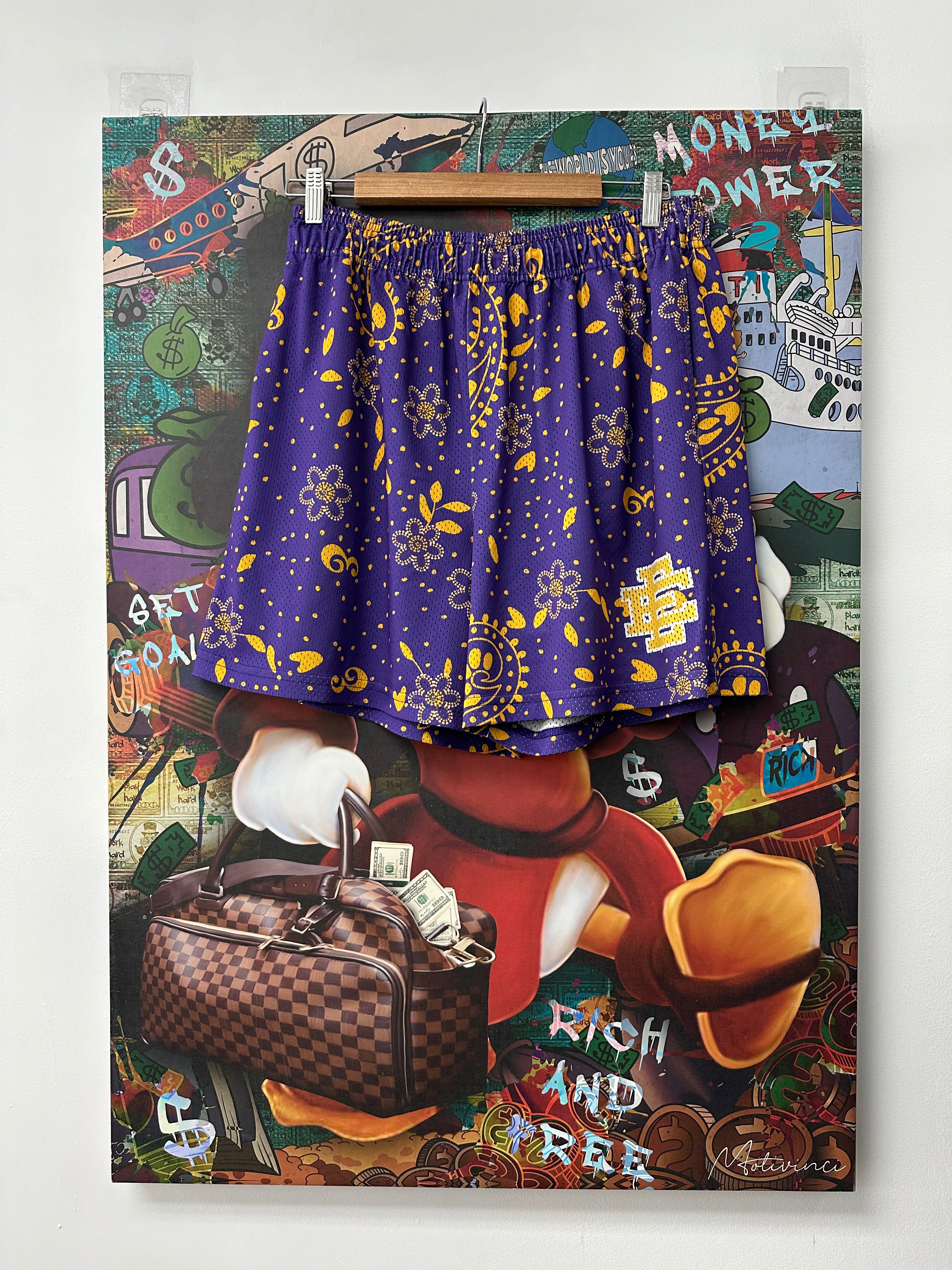 EE Paisley Purple & Yellow Shorts