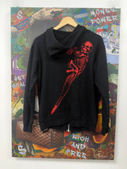 Chrome Hearts Black Red Foti Horseshoe Zip Up Hoodie
