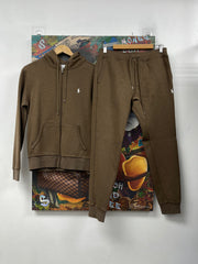 Polo Brown White Tech Sweatsuit