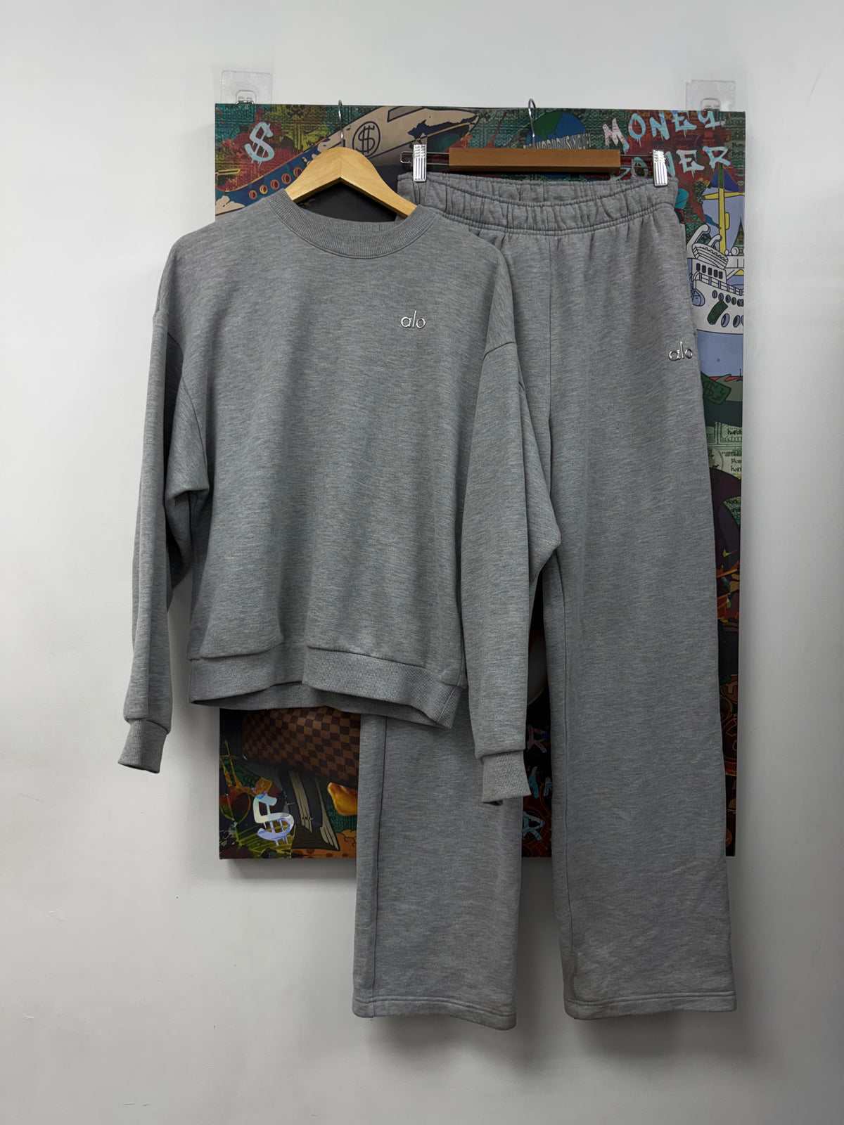 ALO Grey Accolade Crewneck Sweatsuit