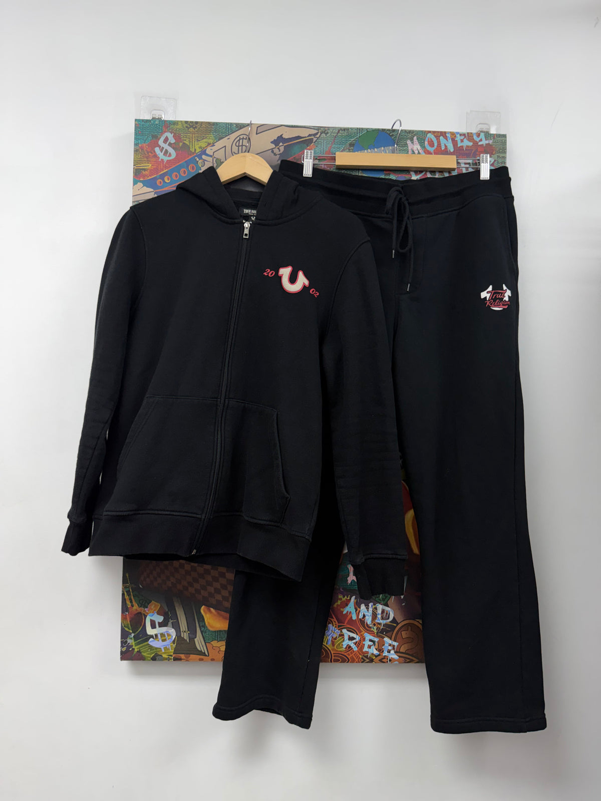 True Religion Black Red Sweatsuit