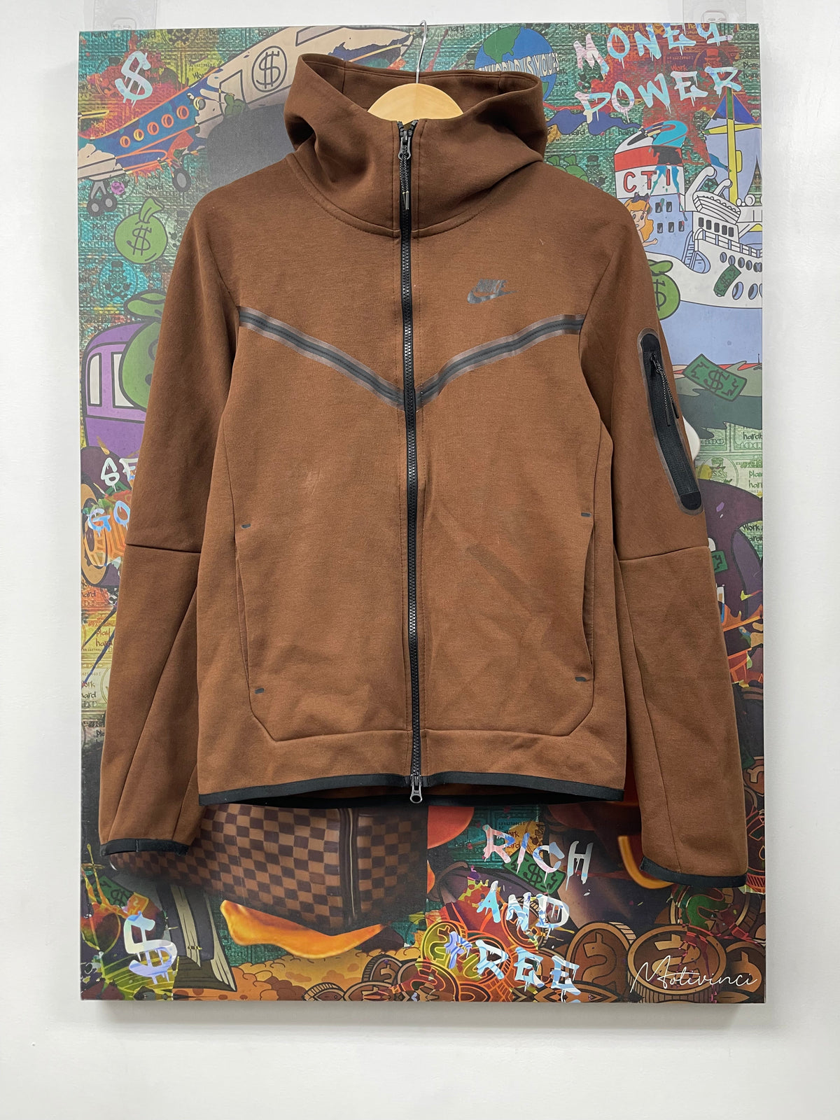 Nike Brown Tech Zip Up Hoodie
