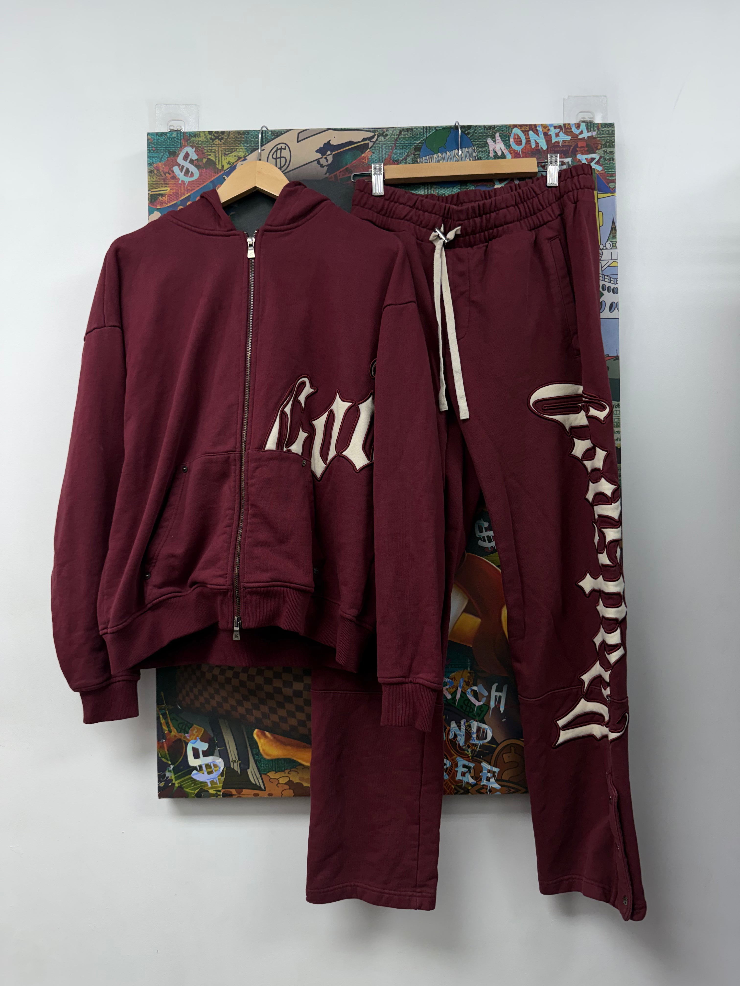 Godspeed Burgundy Cream OG Logo Sweatsuit