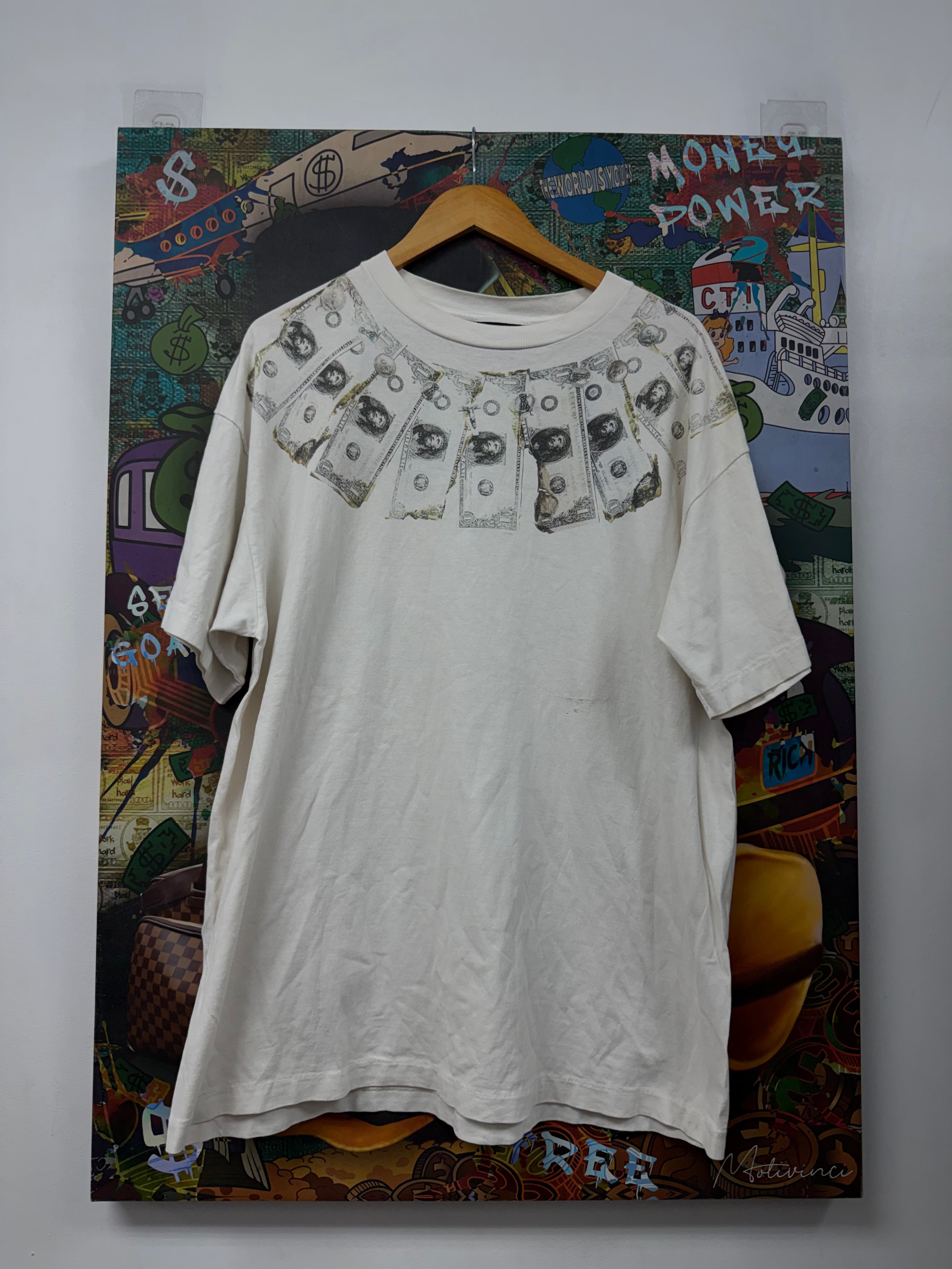 Saint Michael White Money Neck Tee