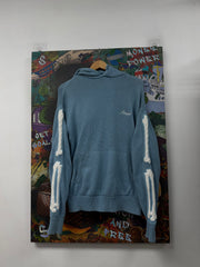 Amiri Blue White Knit Bones Hoodie
