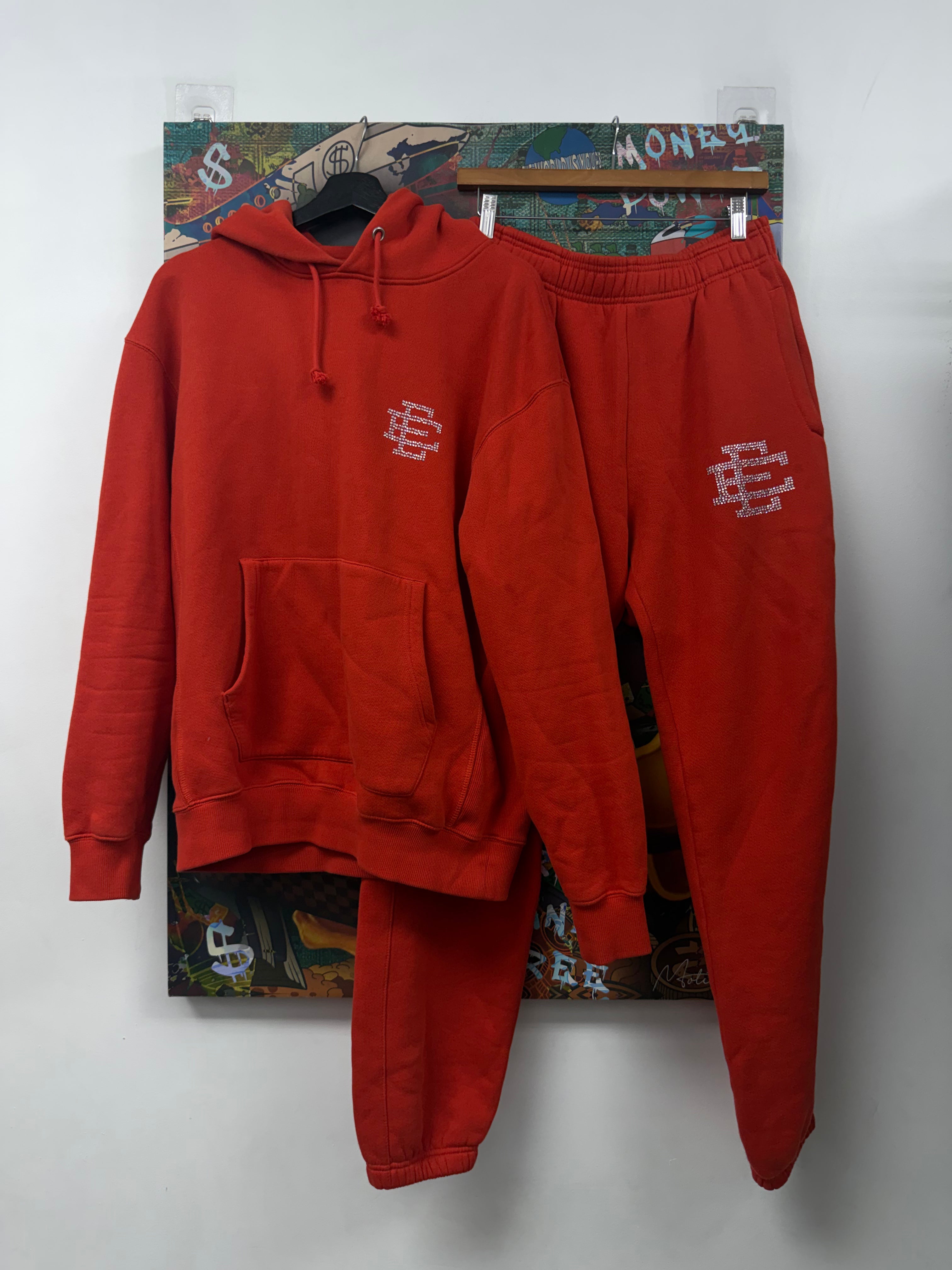 Eric Emanuel Red Swarovski Crystal Sweatsuit