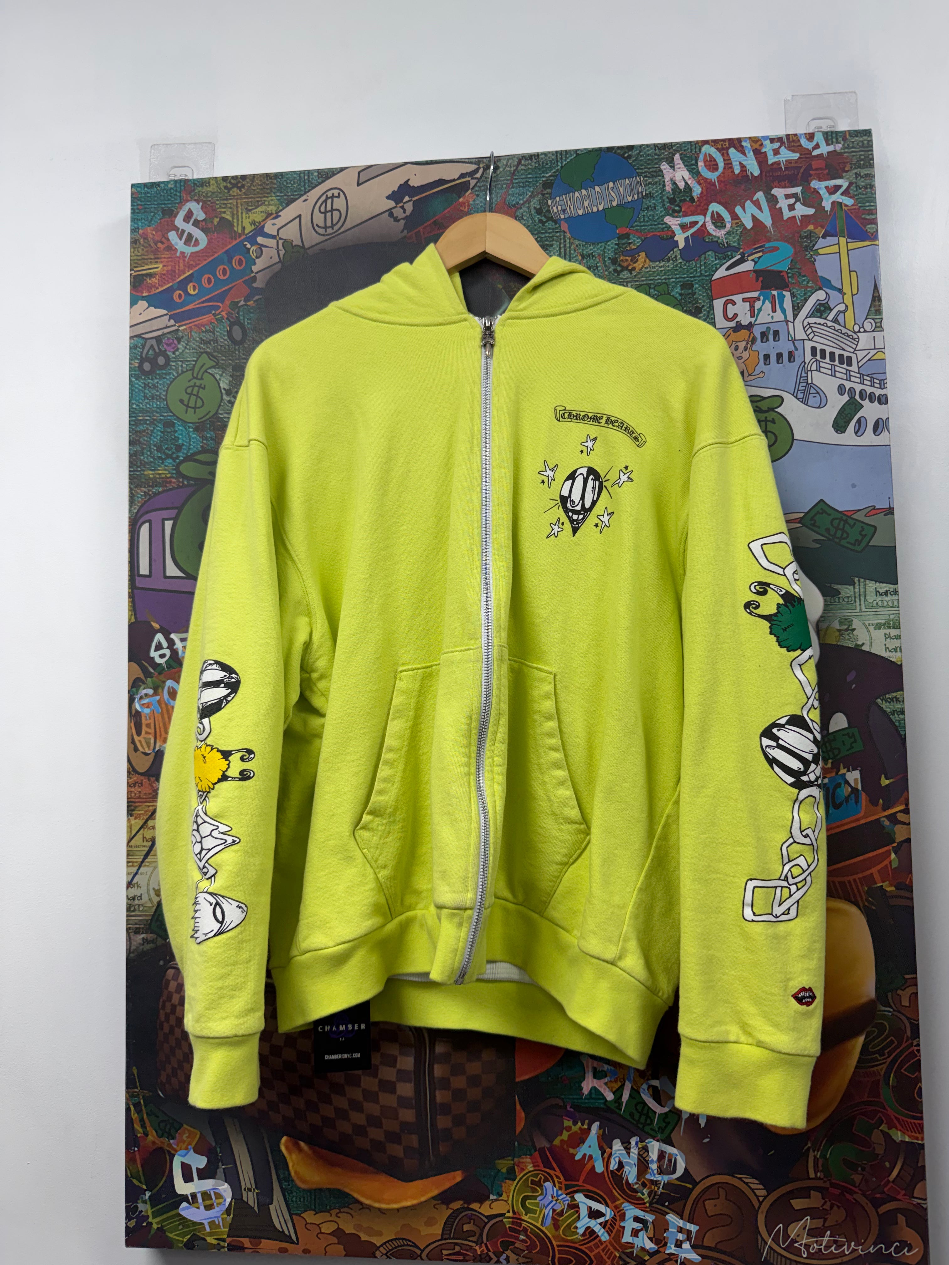 Chrome Hearts Matty Boy Lime Link Thermal Zip Up