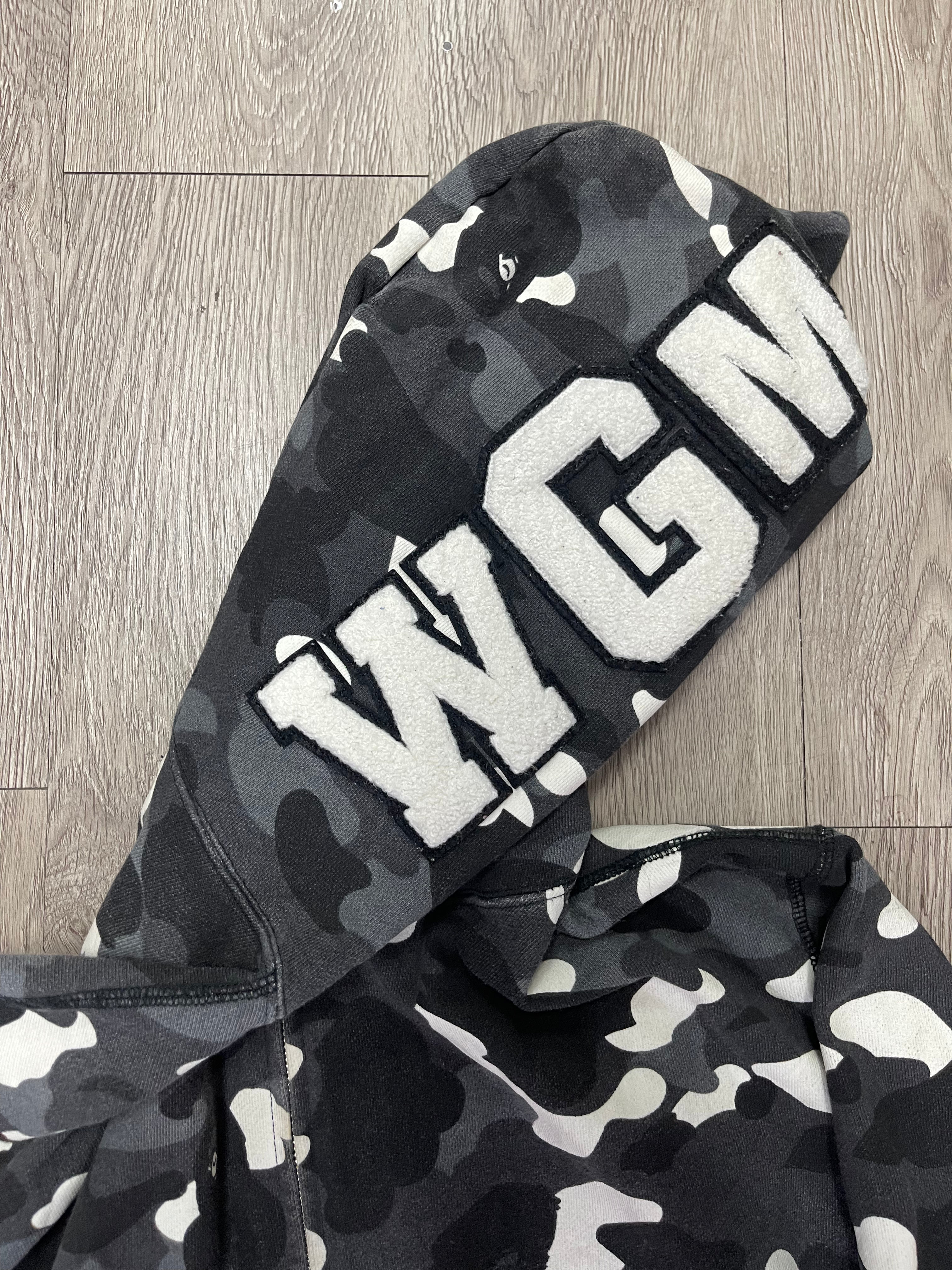 BAPE Black Cream GID Shark Zip Up Hoodie