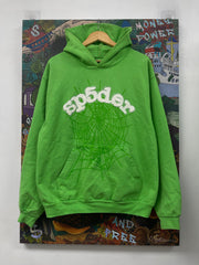 Sp5der Lime Rhinestone Hoodie