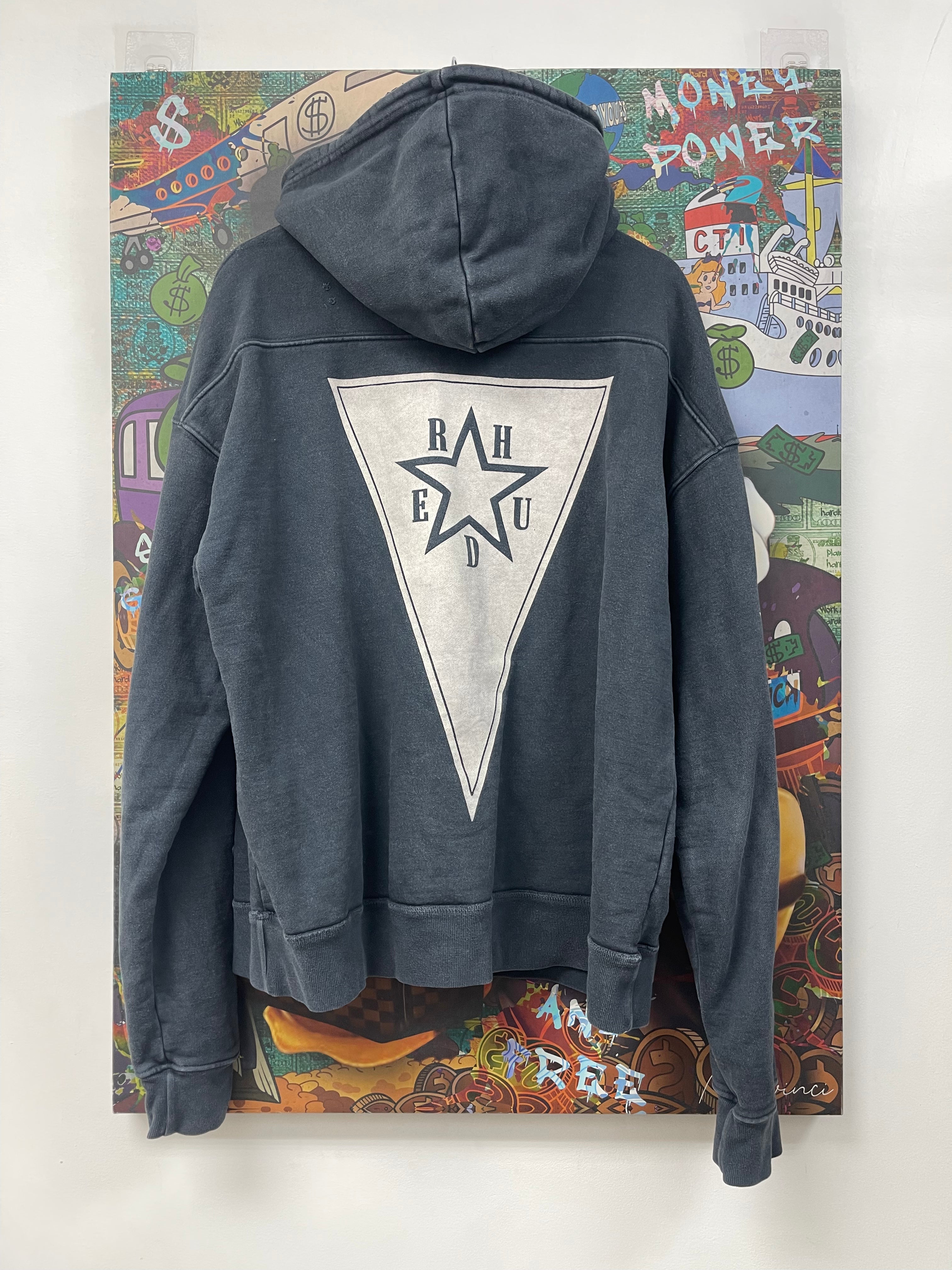 Rhude Black Washed Eagle Hoodie