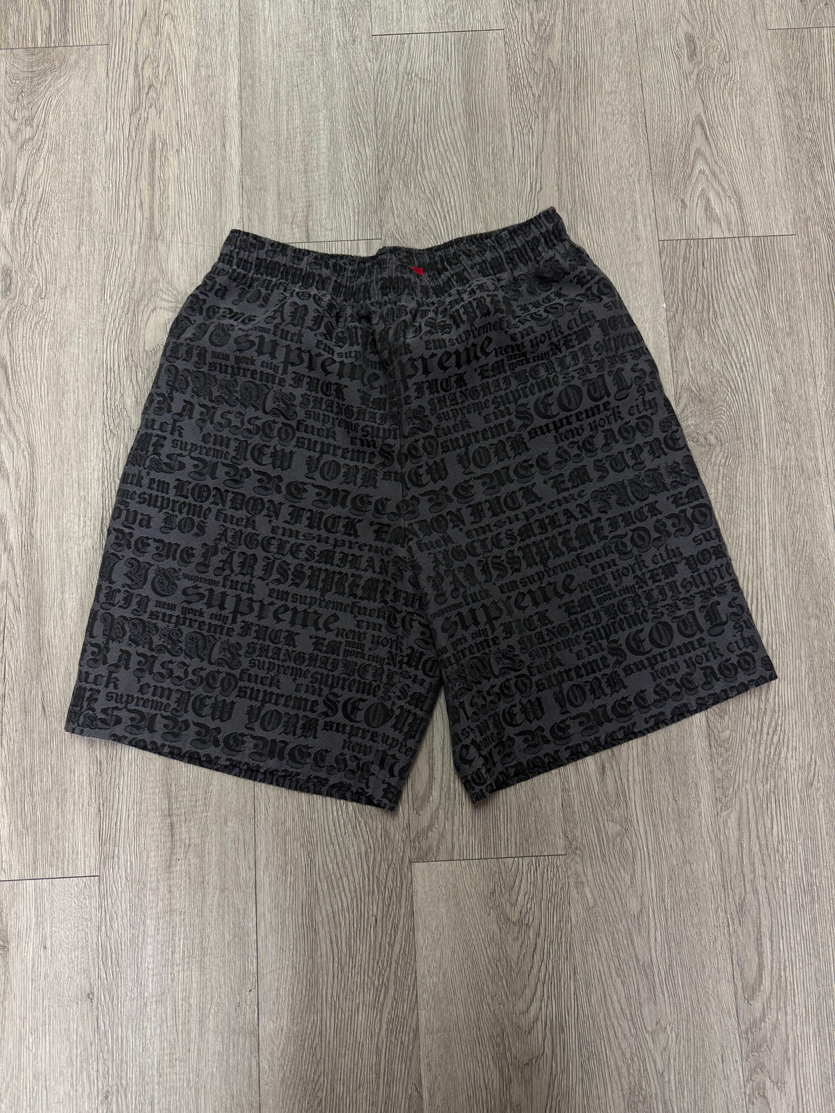 Supreme Black Cities Swim Trunks