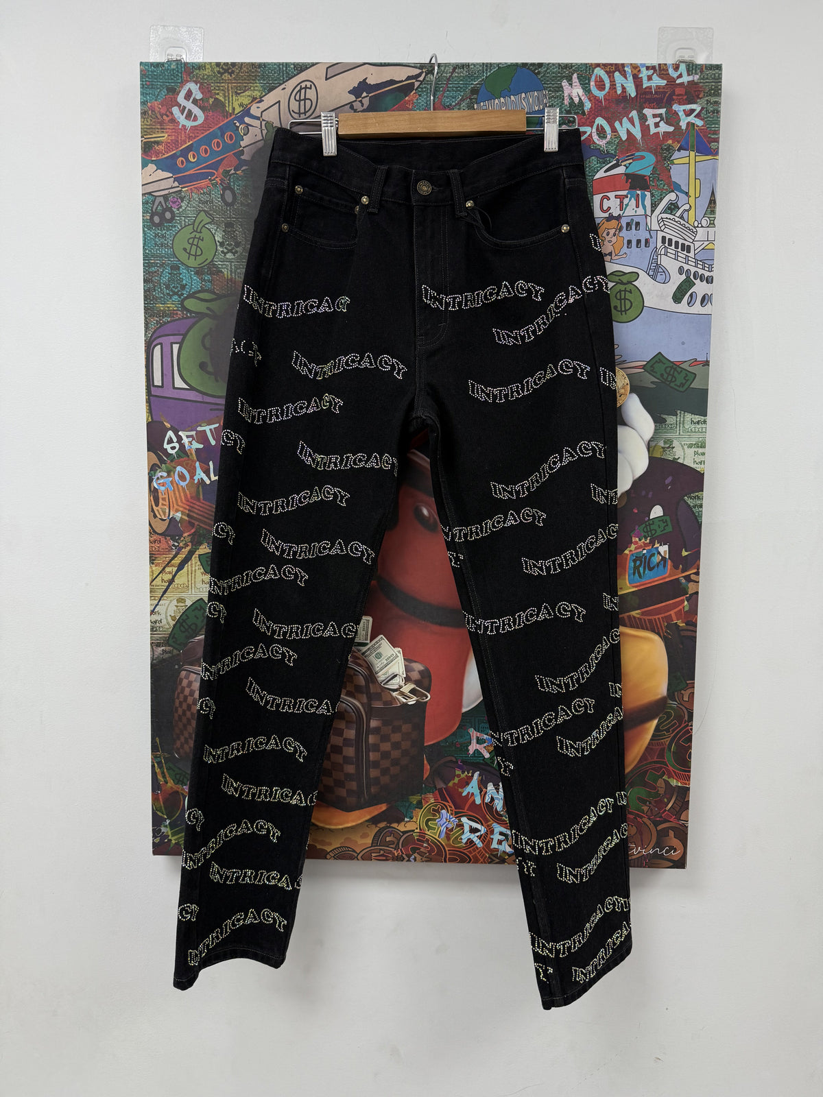 Lost Rhinestone Black Jeans