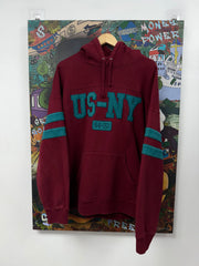 Supreme Maroon Teal Hooded Logo US-NY 94-22 Hoodie