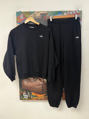 ALO Black Accolade Crewneck Sweatsuit