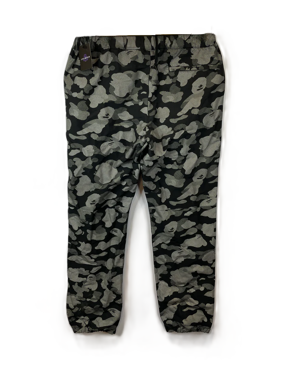BAPE Mono Camo Black & Silver Track Pants