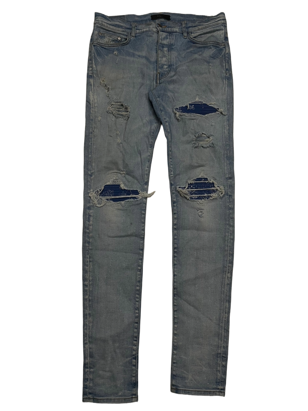 Amiri MX1 Paisley Patch Light Wash & Blue Jeans