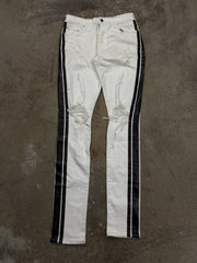 Amiri Jeans White Black Stripe