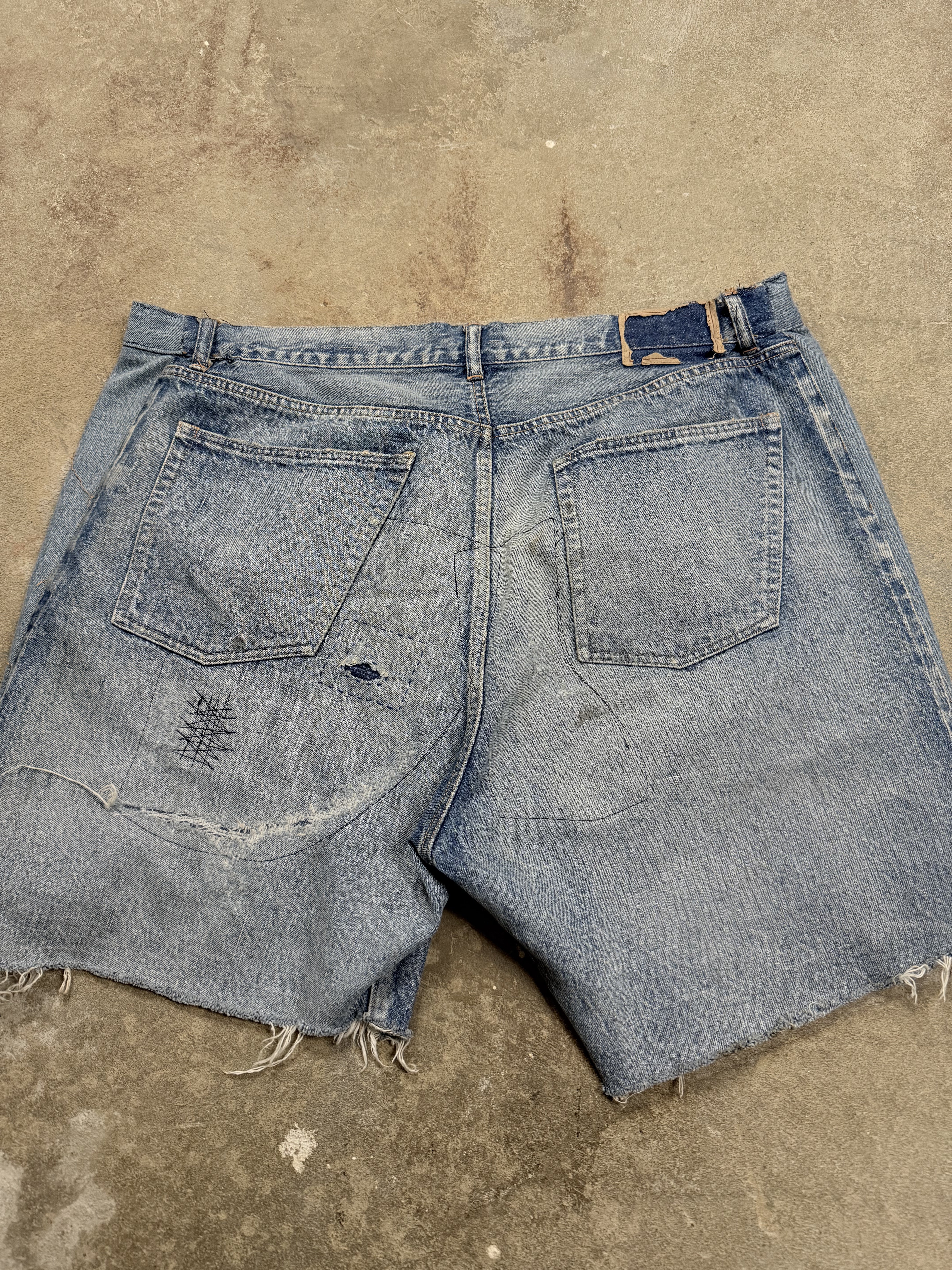 Saint Mxxxxxx Distressed Denim Shorts