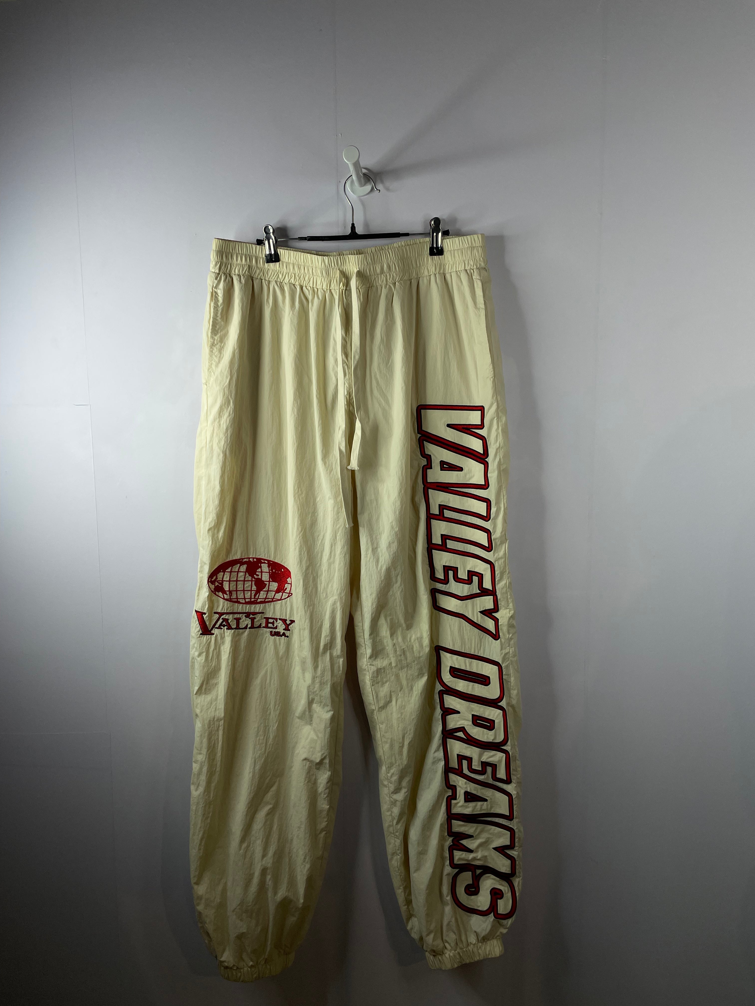 VALE Cream & Red Parachute Pants