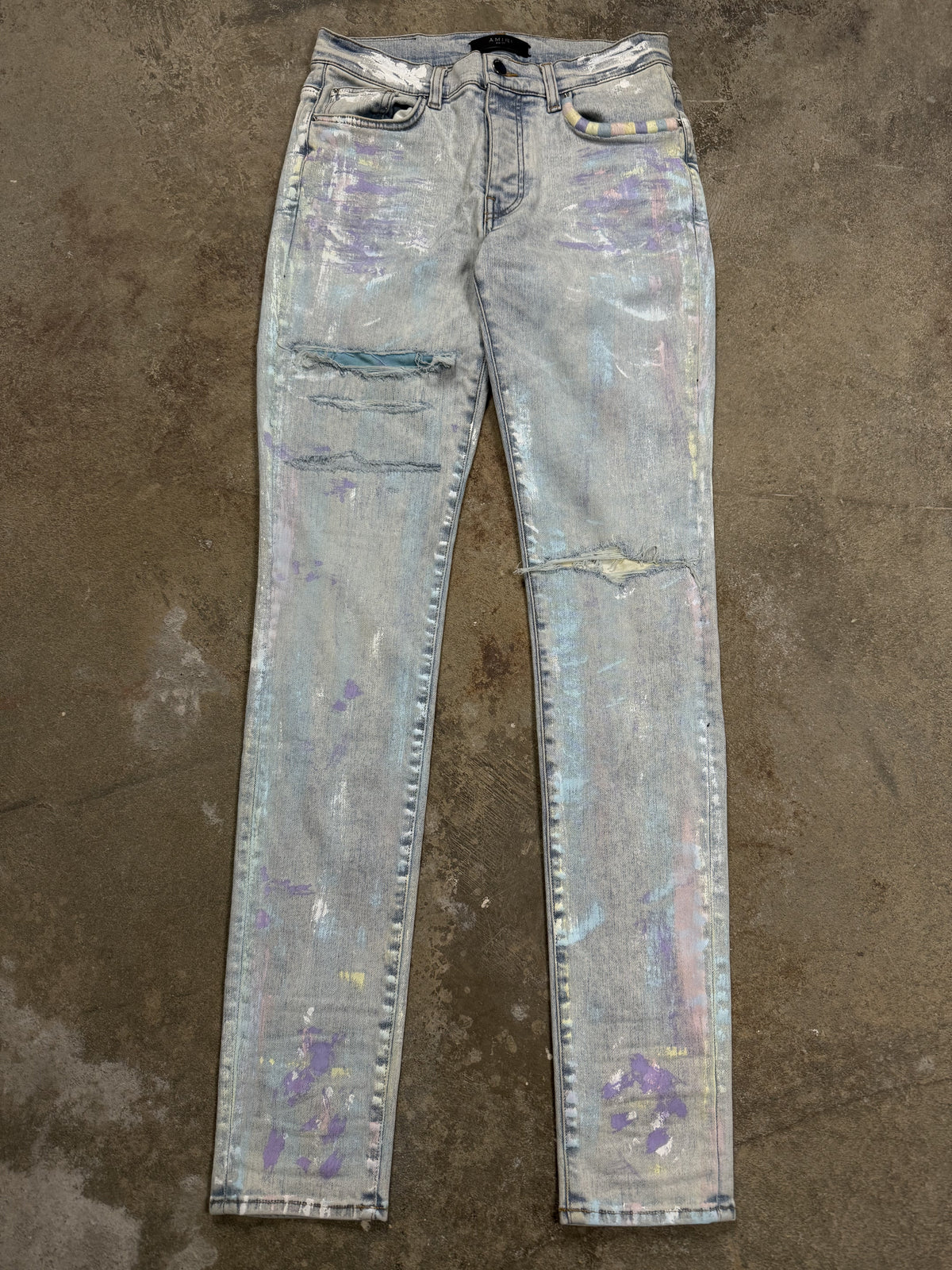 Amiri 'Easter Thrasher' Light Wash Jeans